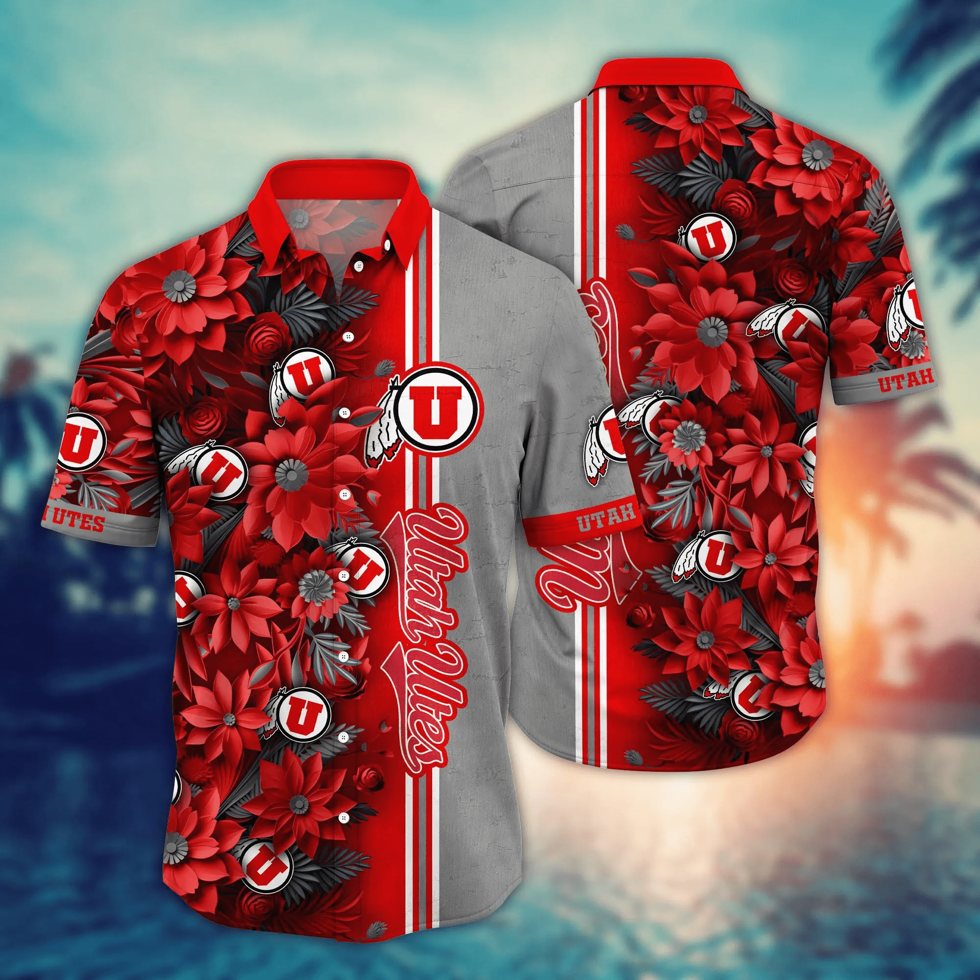 Utah Utes NCCA Hawaiian Shirt Custom Break Aloha Shirt