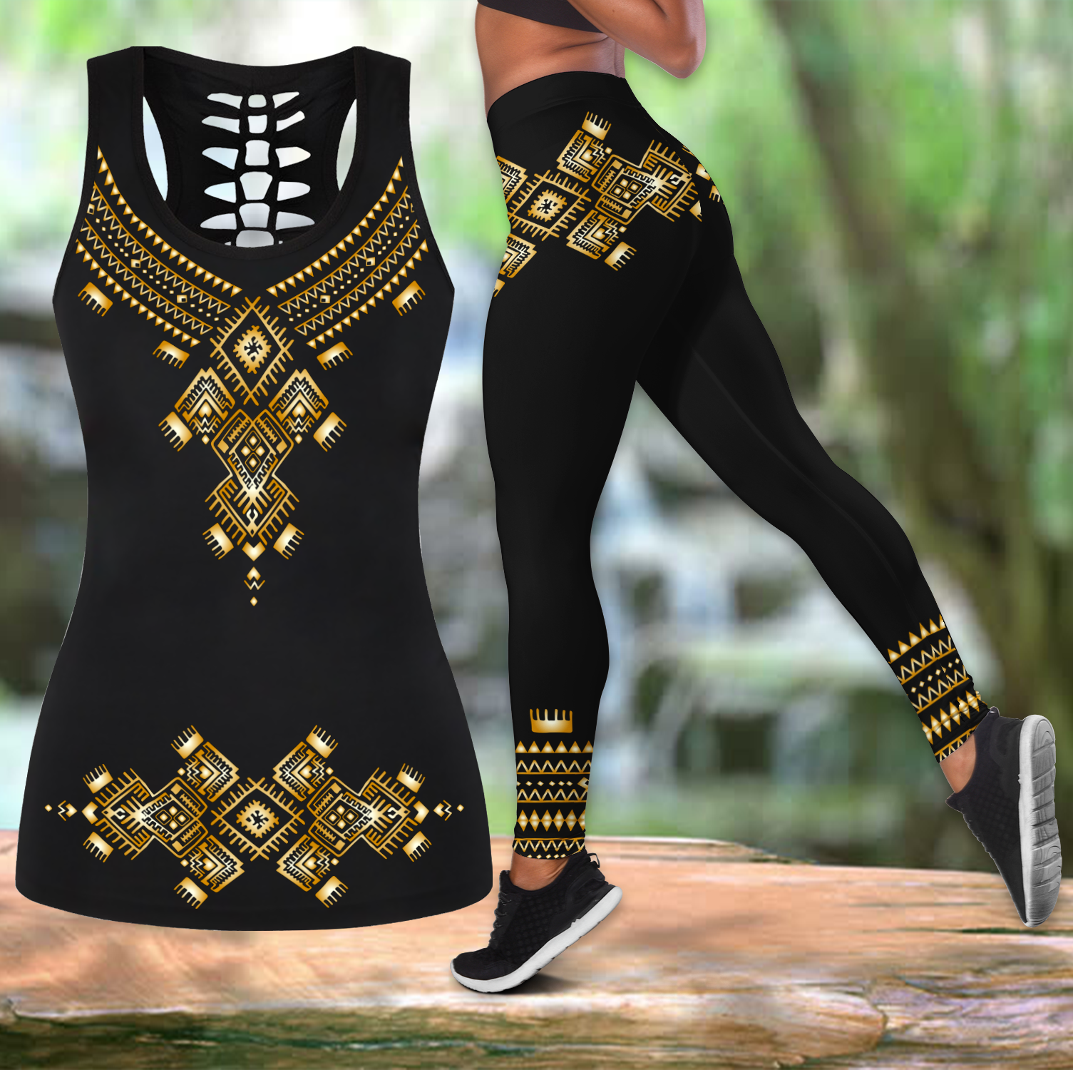 African Pattern Legging & Tank Top-Ml