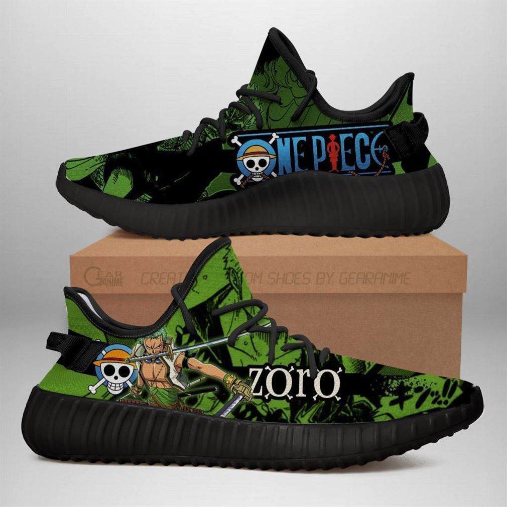 Zoro Yz One Piece Anime Yeezy Black Shoes Sport Sneakers