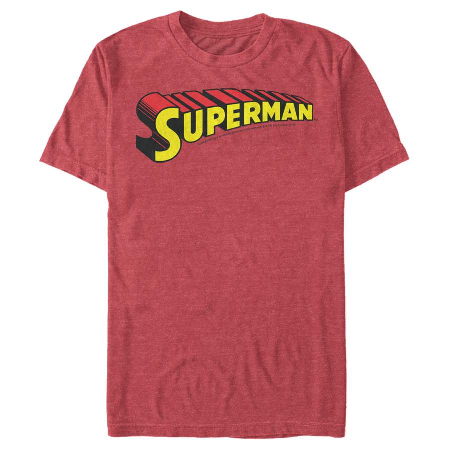 Superman Men’s Classic Text Logo  T Shirt