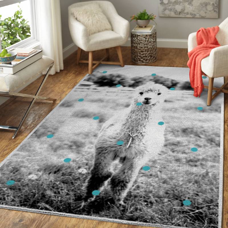 Alpaca petrol – Animals Area Rug Carpet