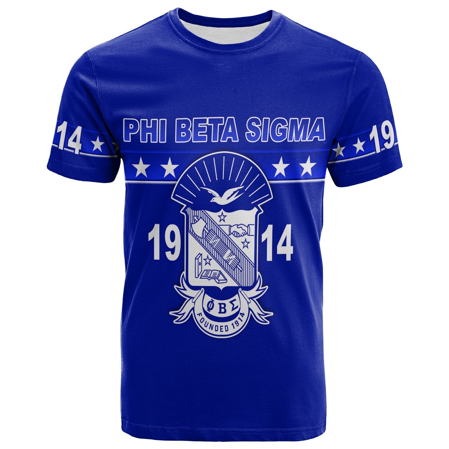 Phi Beta Sigma T-Shirt Blue Phi Version Blue Lt13