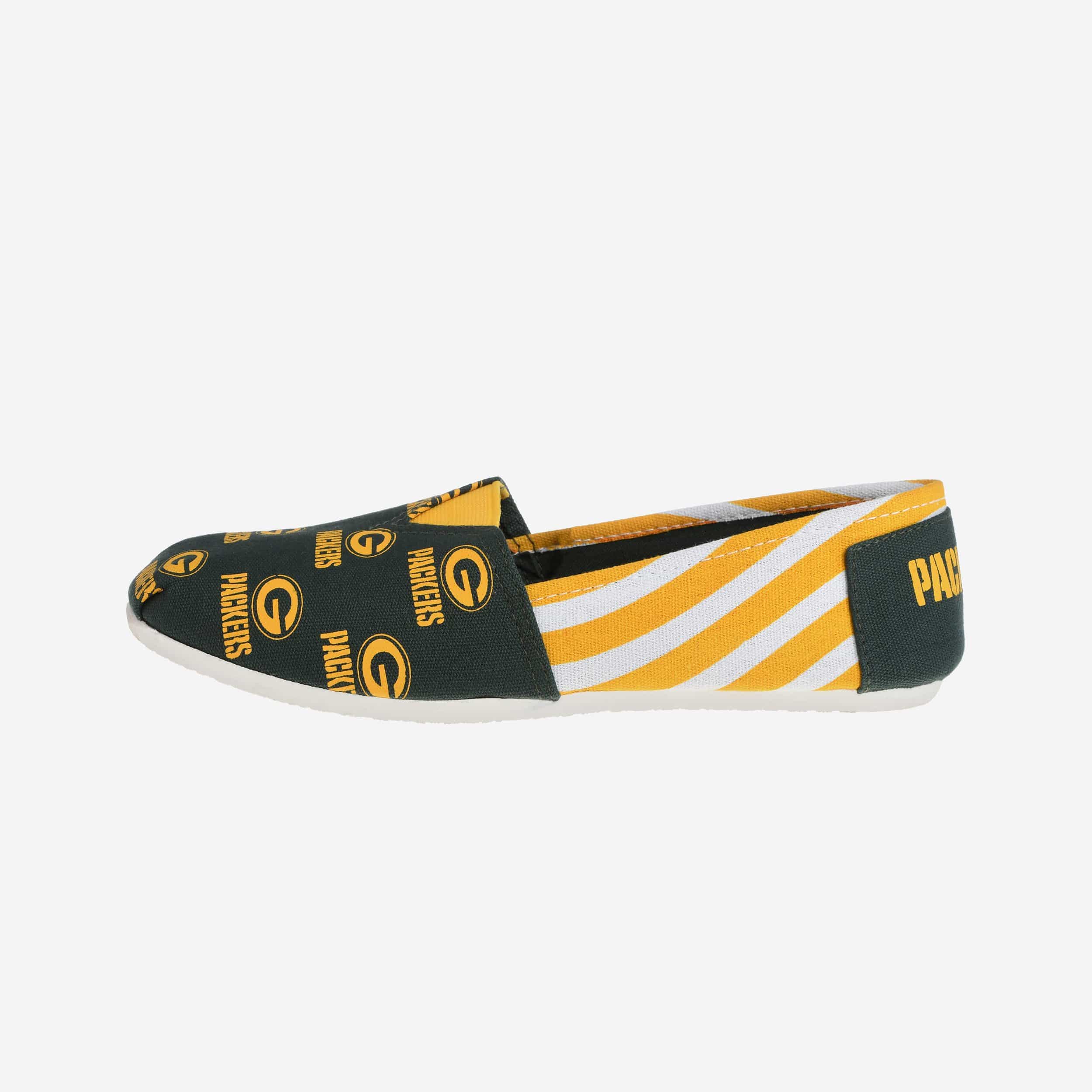 Green Bay Packers Womens Stripe Canvas Shoe