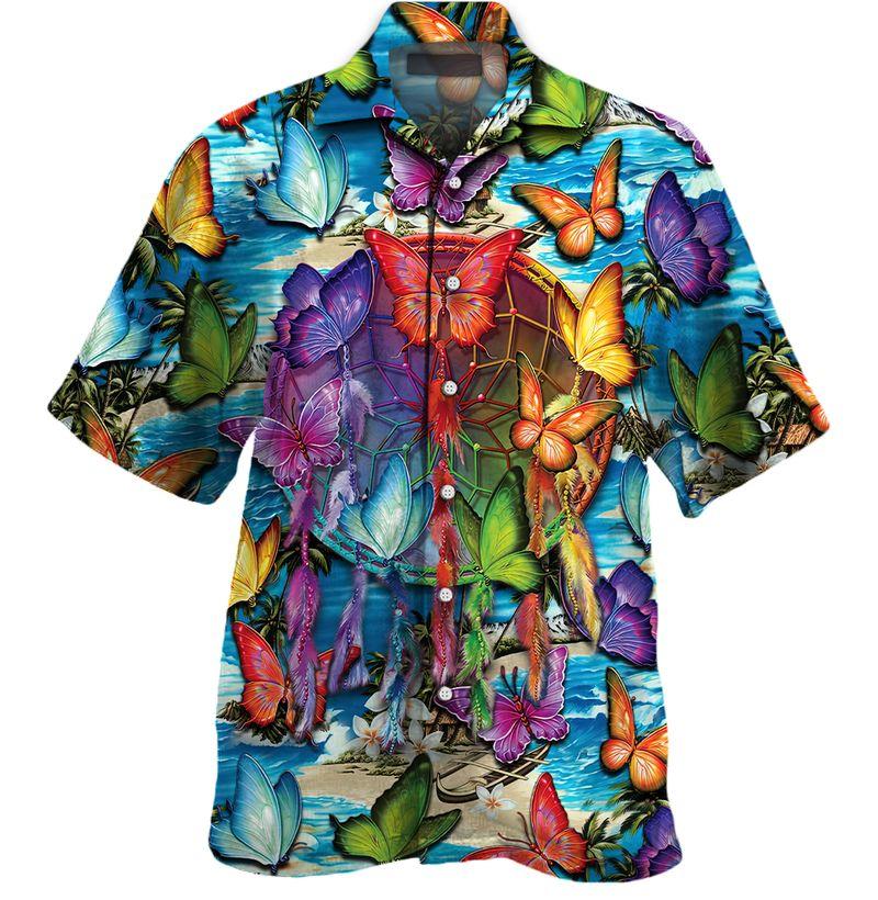 Butterfly Hawaii Unisex Print Aloha Short Sleeve Casual Shirt Ha19645