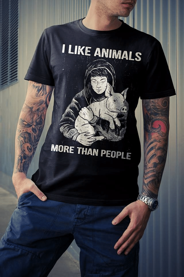 Pig I Like Animal More Than People T Shirt Hoodie Sweater  Size S-5Xl