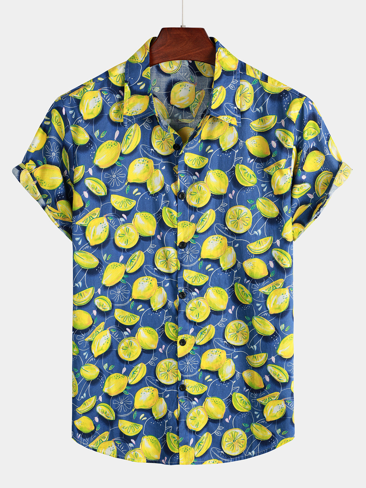 Lemon Print Short Sleeve Hawaii Shirt Ha34432