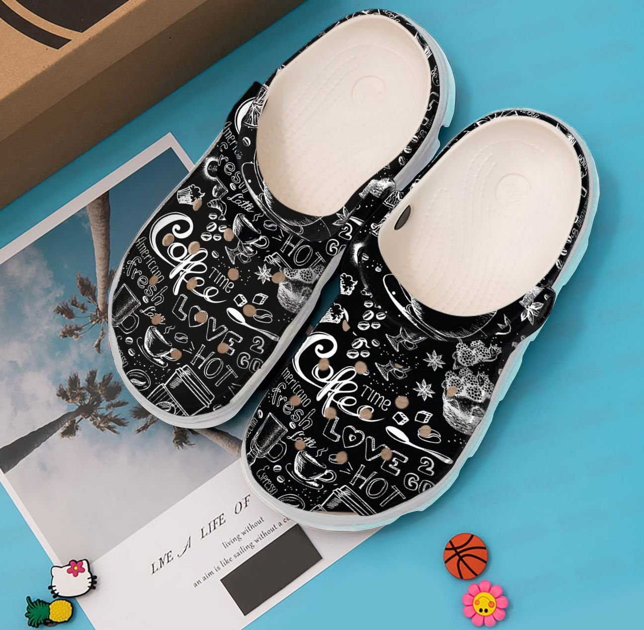 Coffee Personalized Clog, Custom Name, Text, Color, Number Fashion Style For Women, Men, Kid, Print 3D Coffee Time