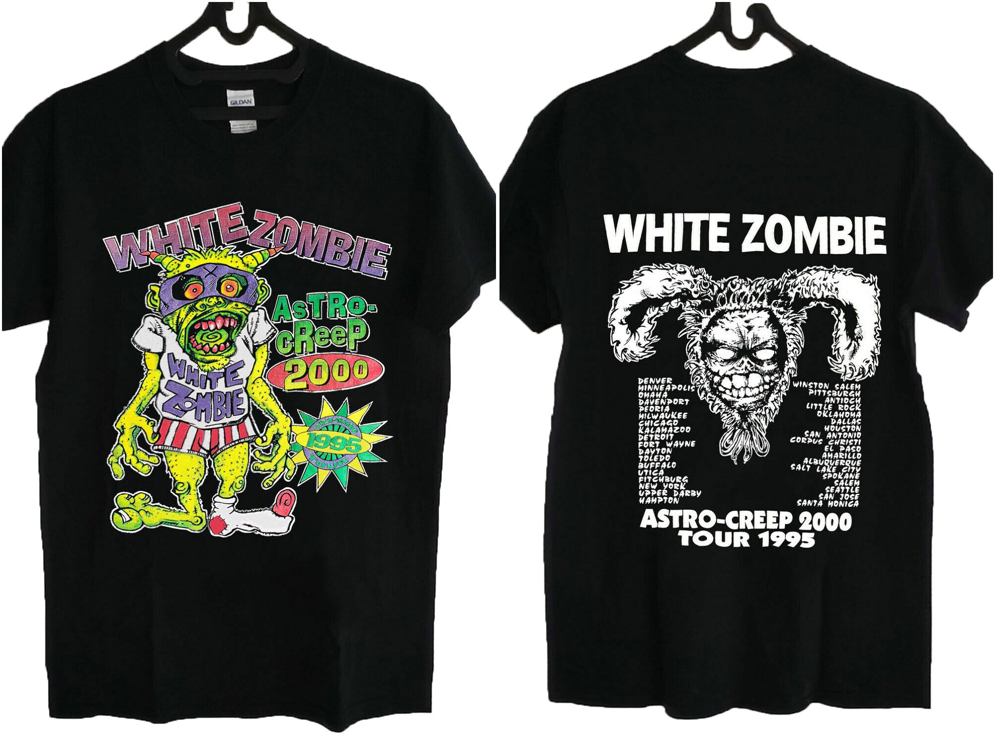 White Zombie Shirt 1995 Vintage Tour Astro Creep Super Charged 2000 Promo S-5XL