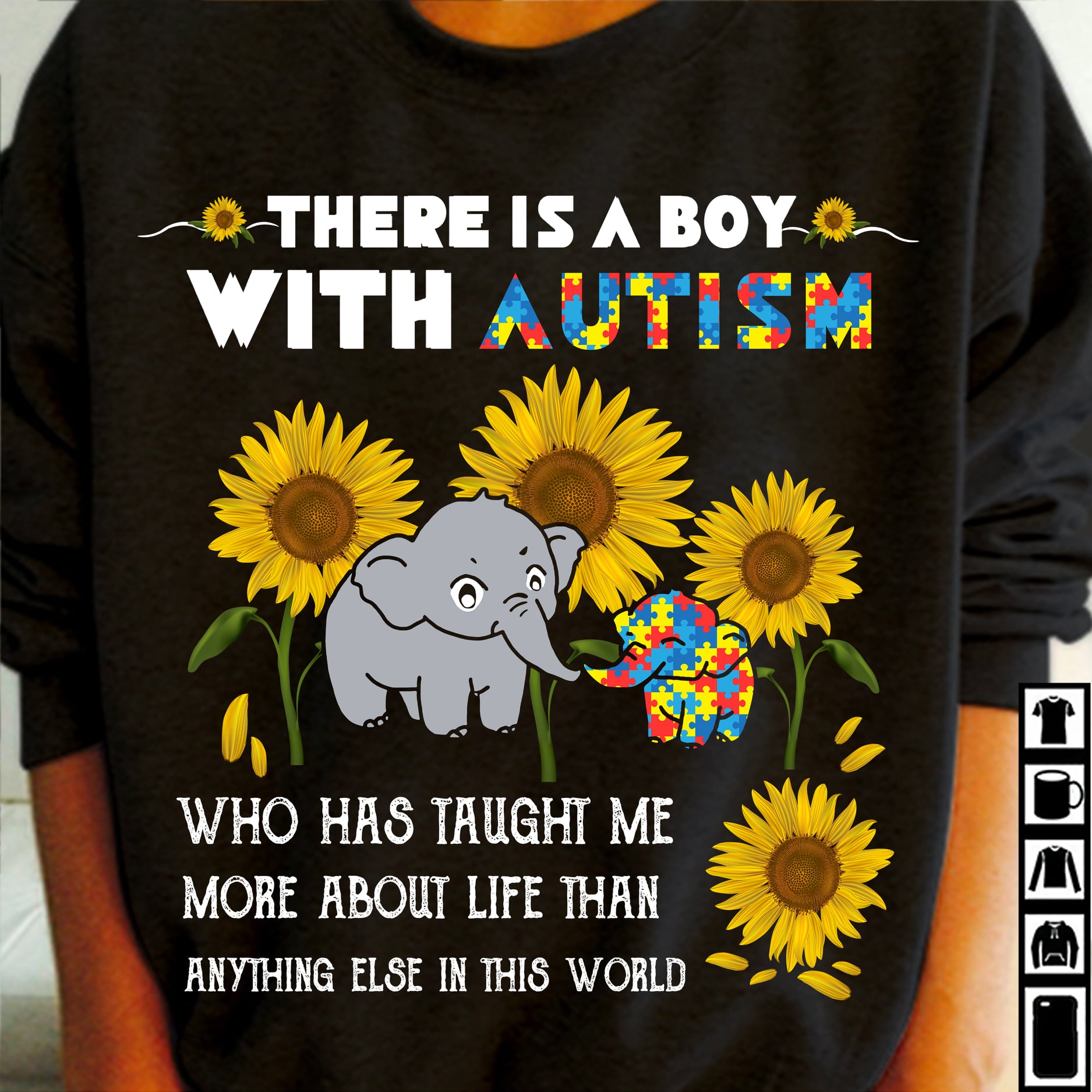 There Is A Boy With Autism Elephant Sweatshirt, Autism Awareness Month , Autism Shirt ,World Autism Day Sweatshirt