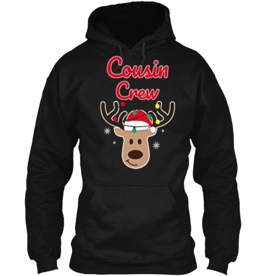 Christmas Cousin Crew  Reindeer Matching Pajama  Pullover Hoodie 8 oz