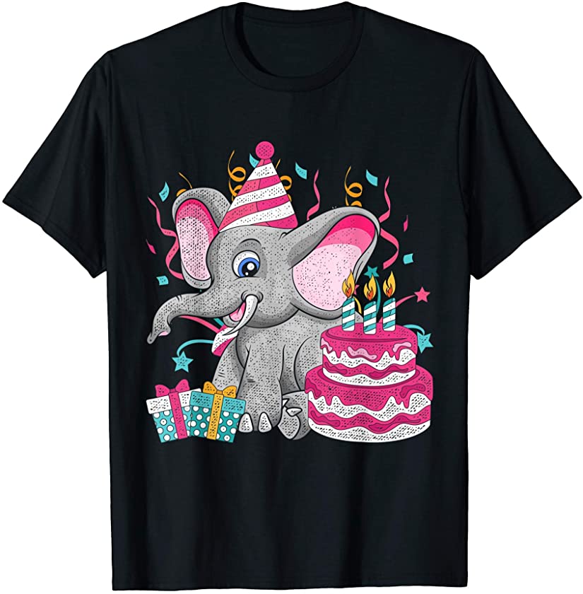 Zoo Animal Cute Cake Birthday Girls Gift Africa Elephant T-Shirt