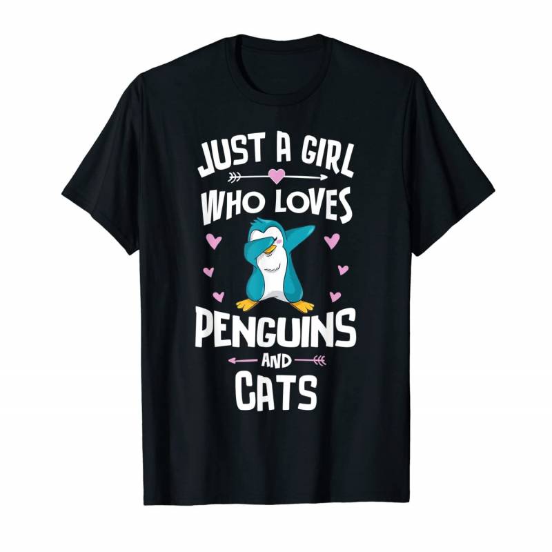 Just A Girl Who Loves Penguins And Cats Gift Women T-shirt