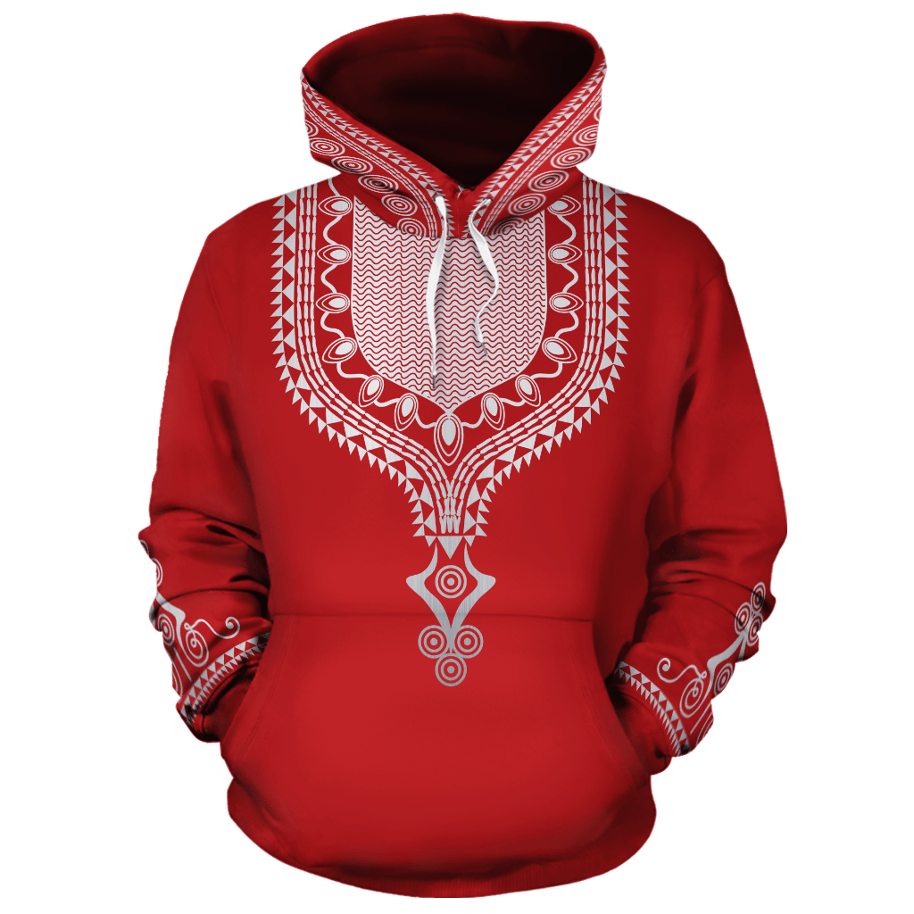 Greek Life Hoodie – Printed Dashiki Color Red Hoodie