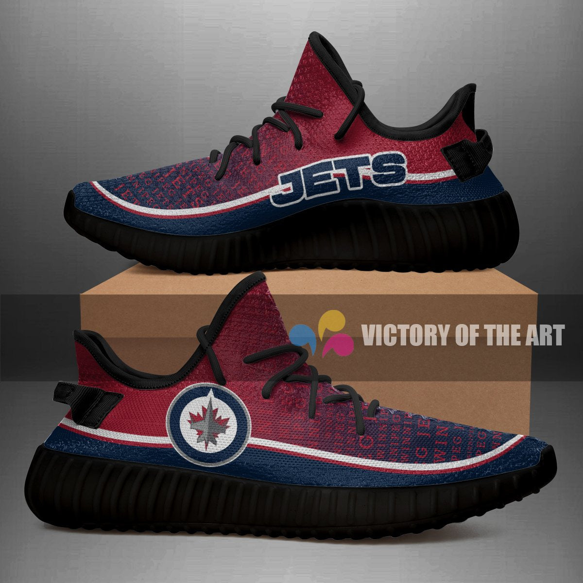 Colorful Line Words Winnipeg Jets Yeezy Shoes