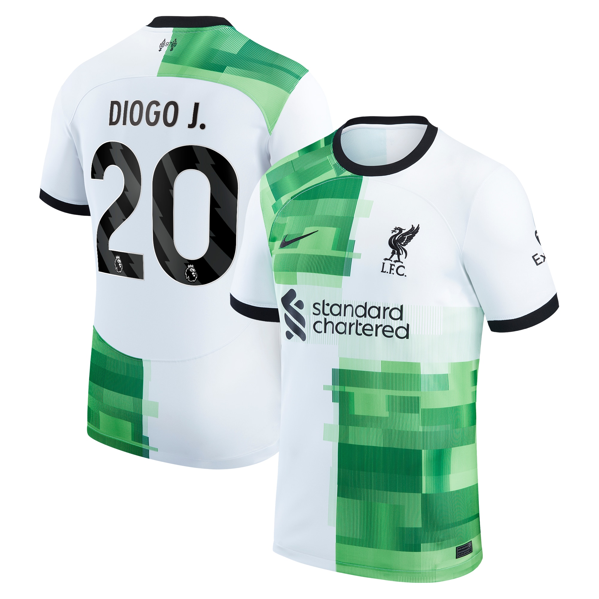 Diogo Jota Liverpool 2023/24 Away Replica Player Jersey – White