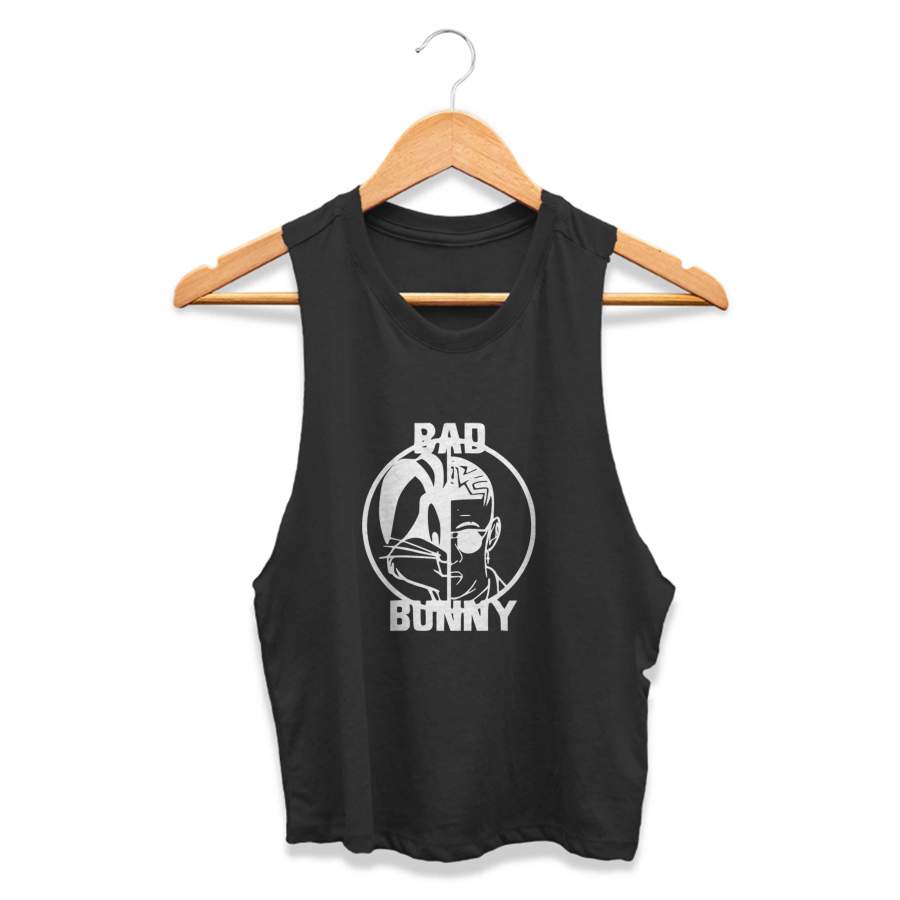 Bad Bunny El Conejo Malo Reggaeton Boricua Puerto Rico Womans Crop Tanktop Tee