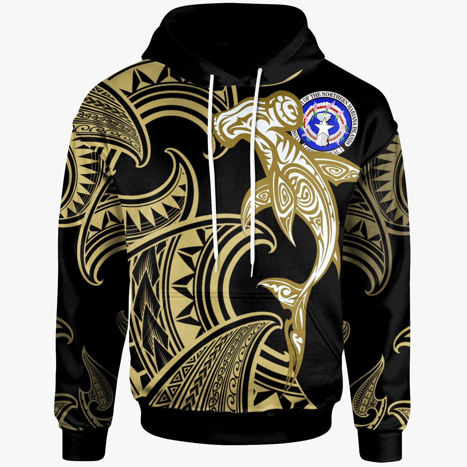 Cnmi  Hoodie – Hammerhead Shark Tribal Pattern