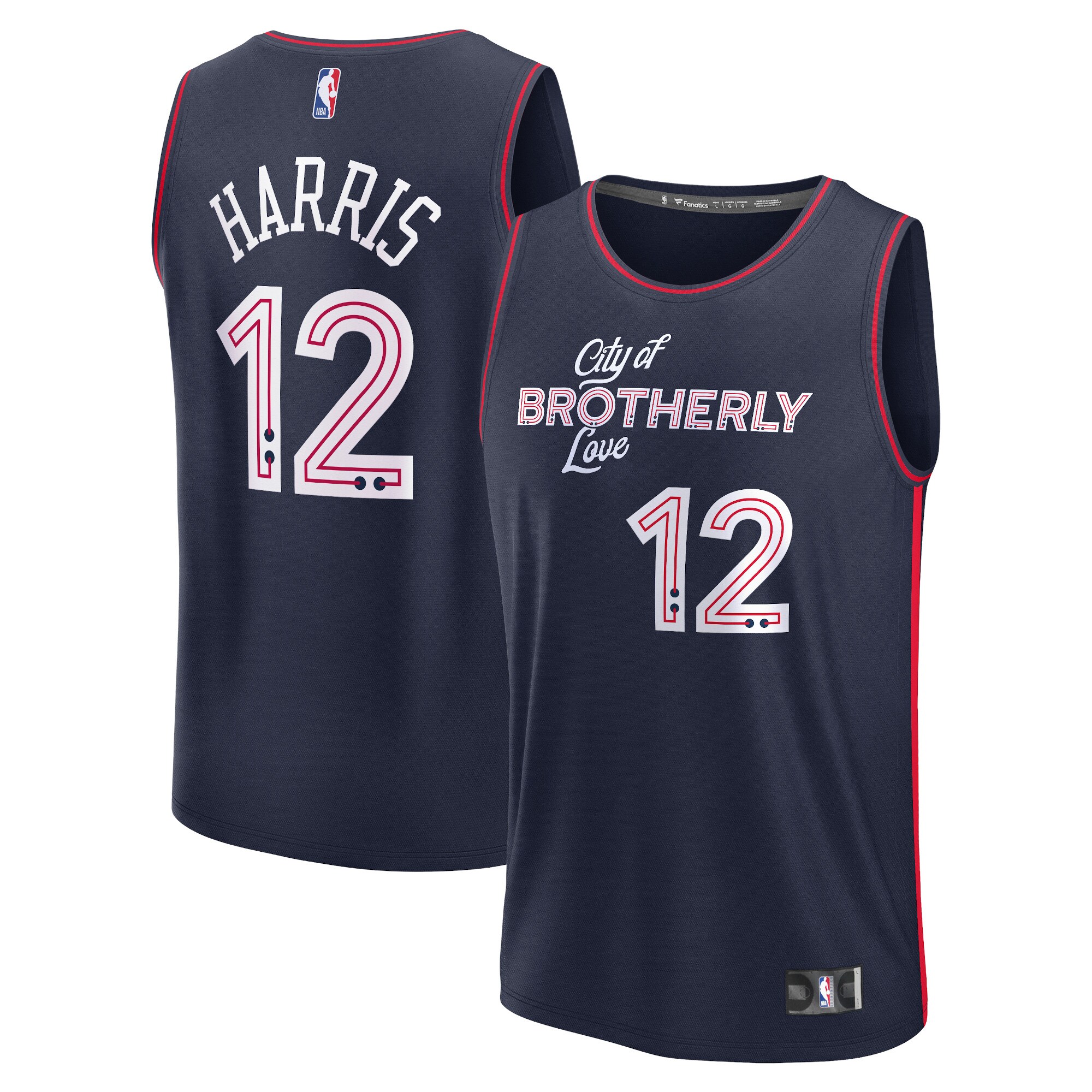 Tobias Harris Philadelphia 76ers Unisex 2023/24 Fast Break Jersey – Navy – City Edition