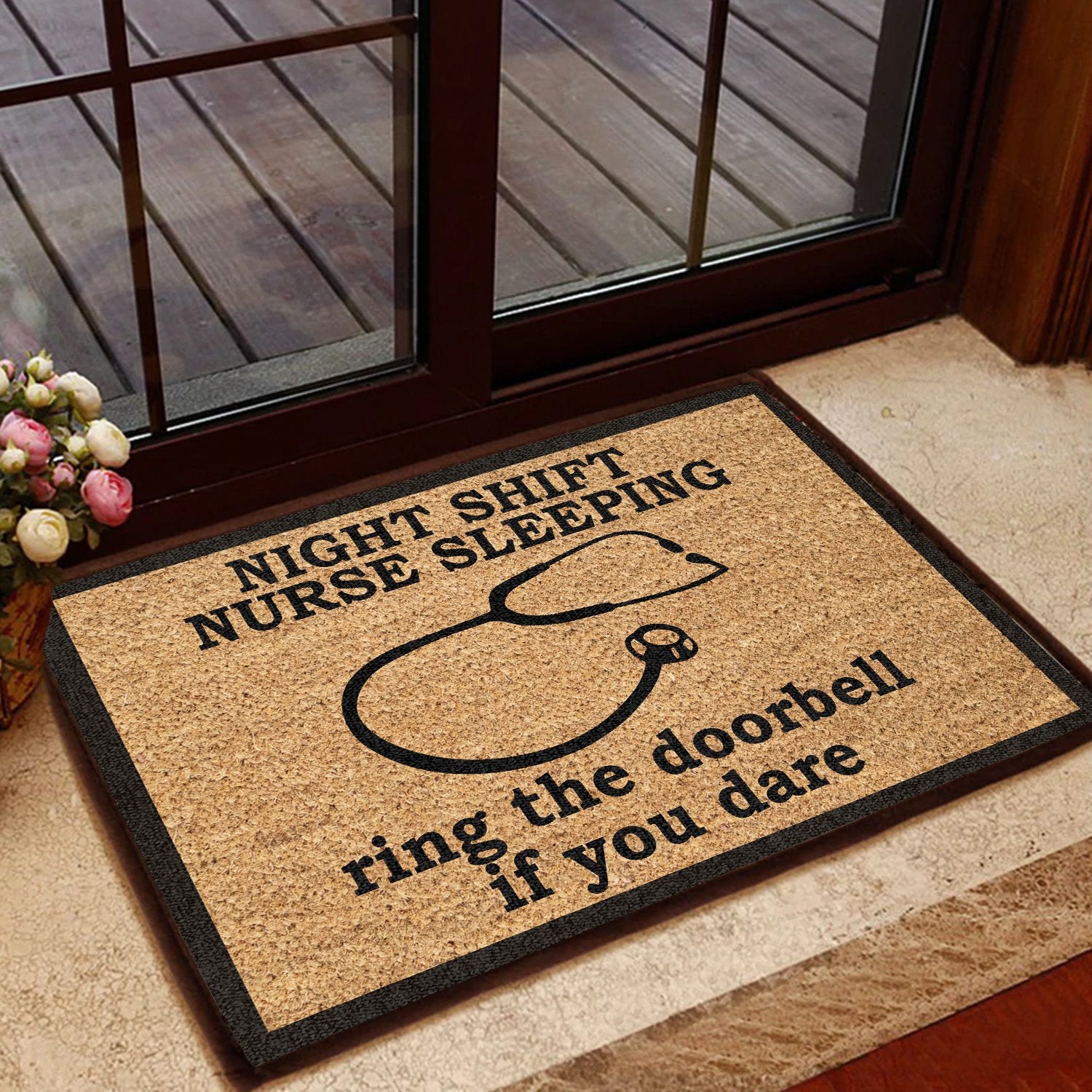 Night Shift Nurse Sleeping Coir Pattern All Over Printing Doormat Pre2245