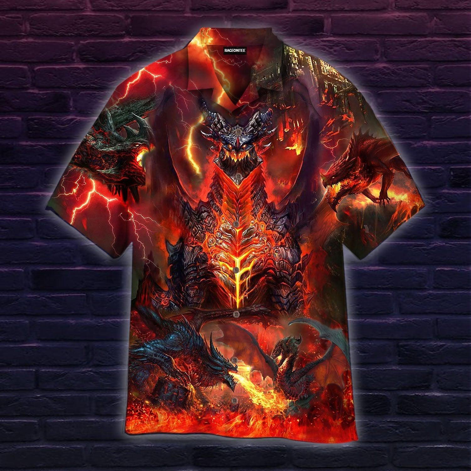 Dragon In Fire Hawaii Shirt For Men Women Ha63515