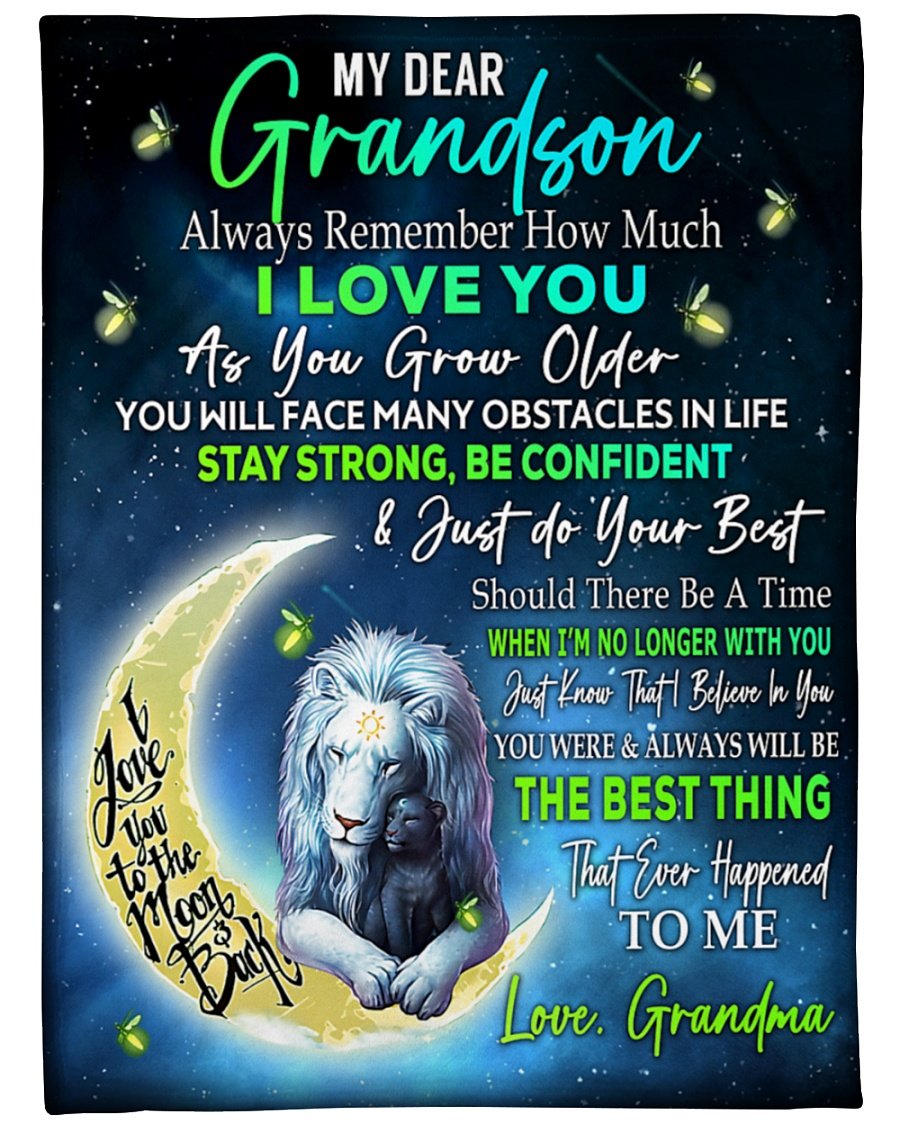 To My Dear Grandson Always Remember How Much I Love You Blanket Gift For Grandson Family Birrthday Gift Home Decor Bedding Couch Sofa Soft And Comfy Cozy