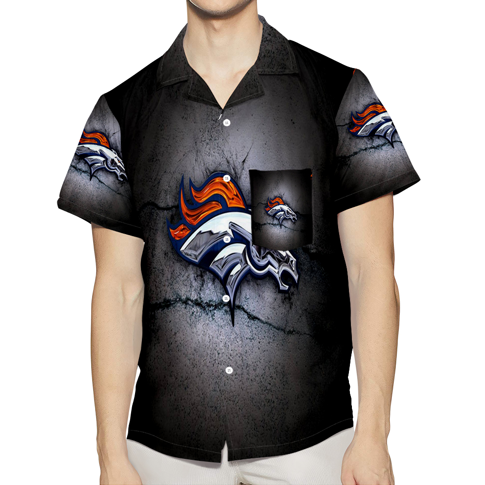 Denver Broncos Emblem V56 3D All Over Print Summer Beach Hawaiian Shirt With Pocket