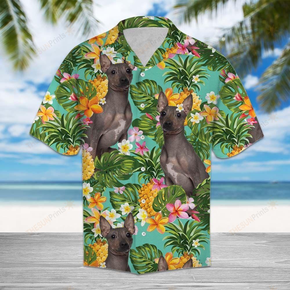 Tropical Pineapple American Hairless Terrier Hawaiian Shirt Ha8903