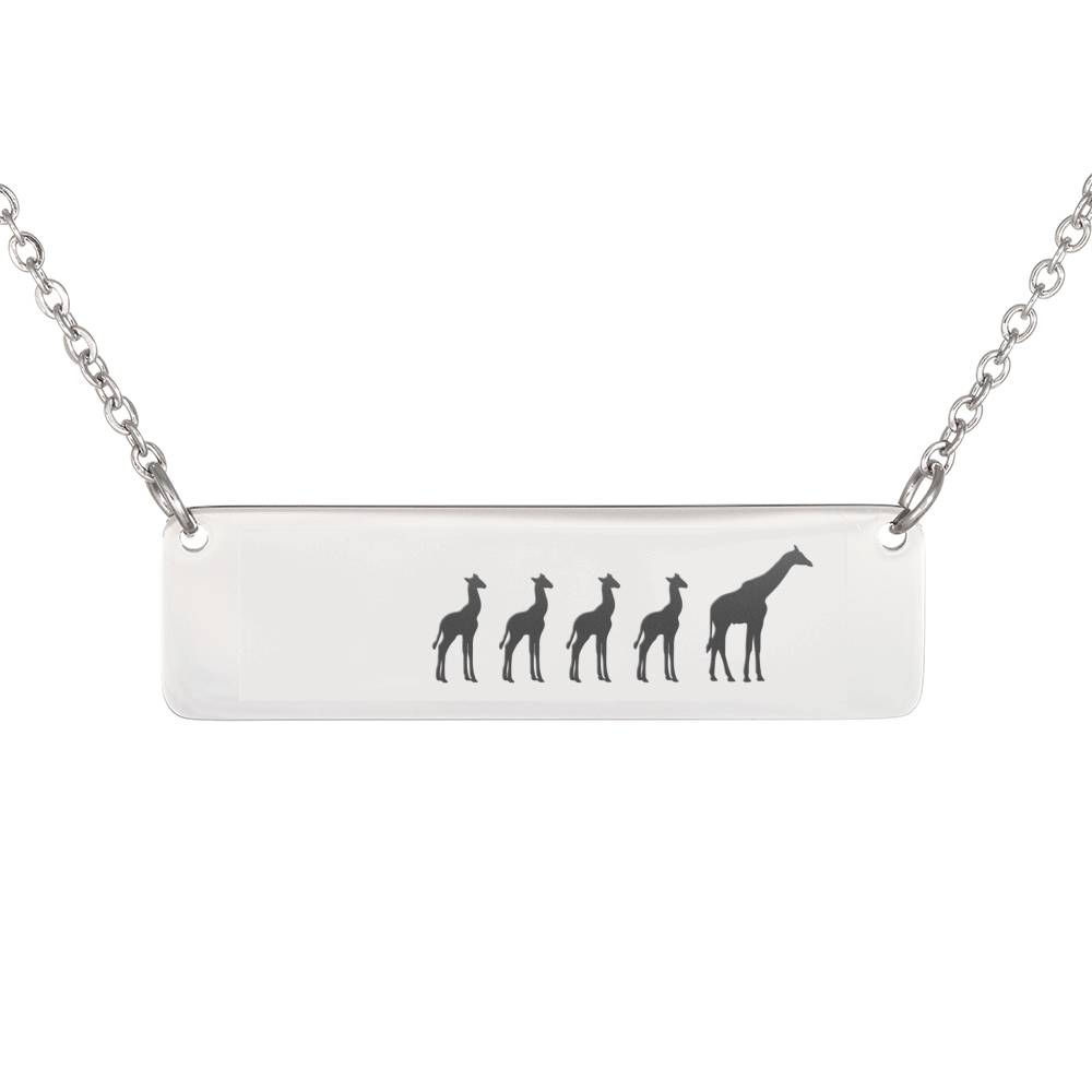 Personalized Mama Giraffe + 4 Baby Giraffe – Necklace