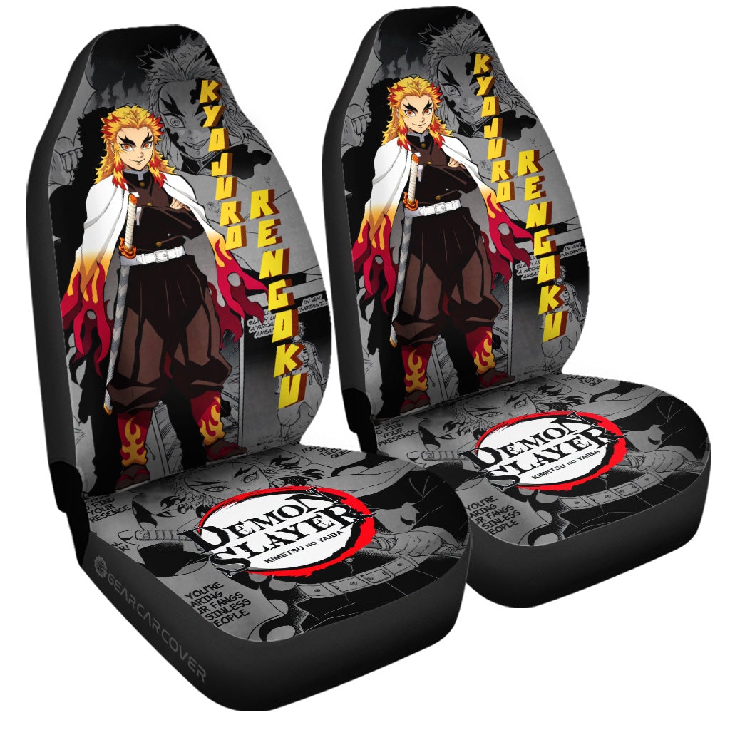 Kyojuro Rengoku Car Seat Covers Custom Demon Slayer Anime Mix Manga Gifts For Fans