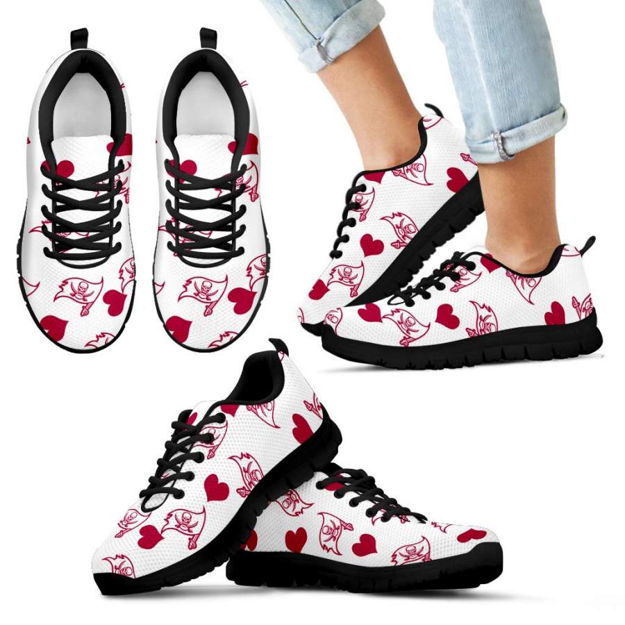 Sweeten Dreamy Love Pattern With Logo Tampa Bay Buccaneers Sneakers