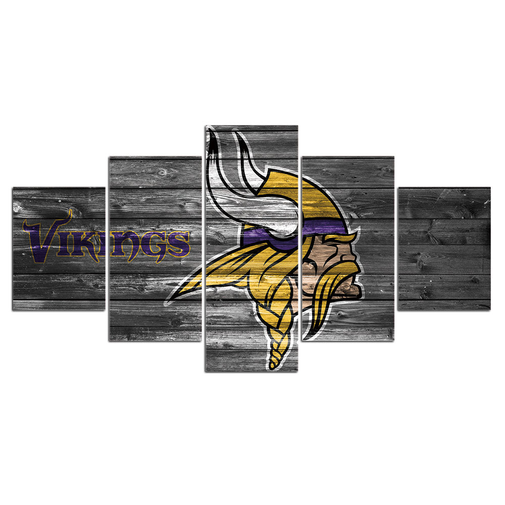 Minnesota Vikings Wall Decor Wooden No 2 Canvas Print