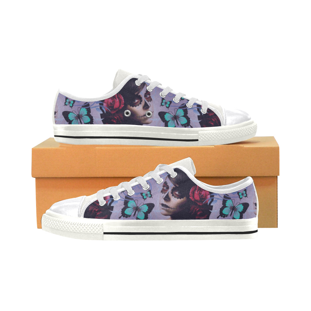 Sugar Skull Candy White Women’s Classic Canvas Shoes