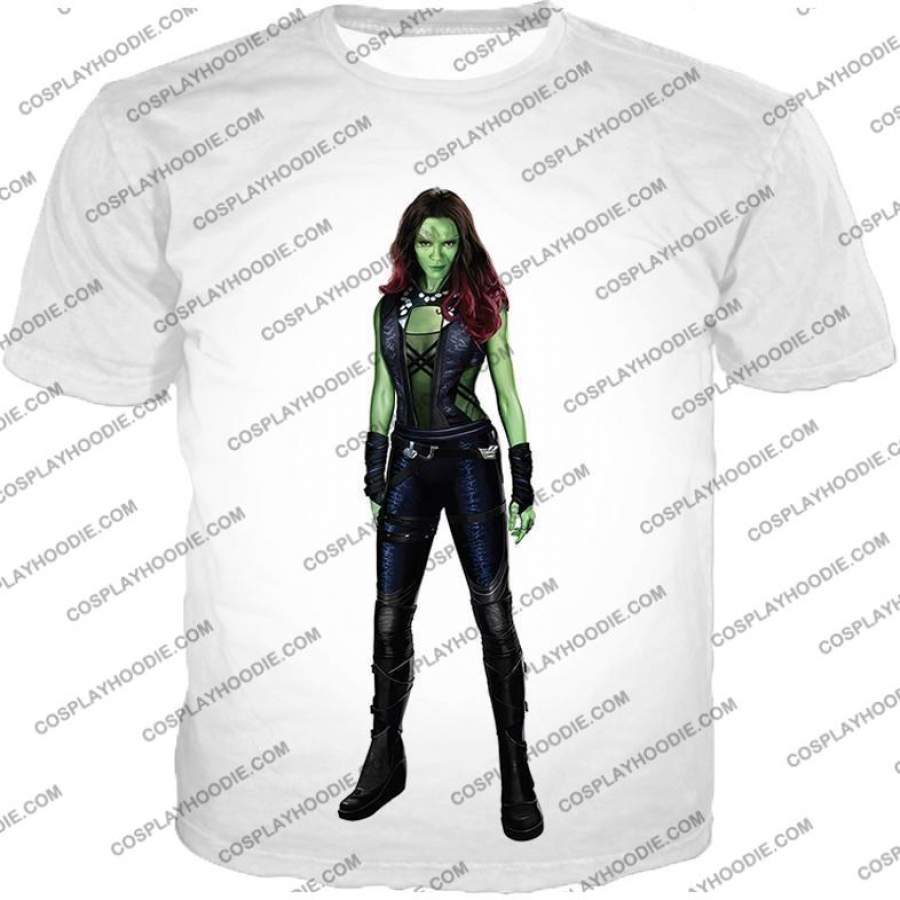 Adopted Daughter of Thanos Gamora Promo White T-Shirt GOG007