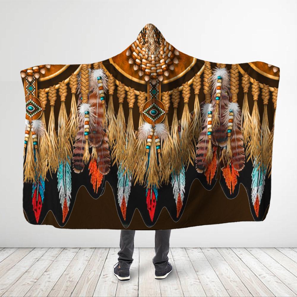 Native American –  Style 3D All Over Printed Glorious Hooded Blanket