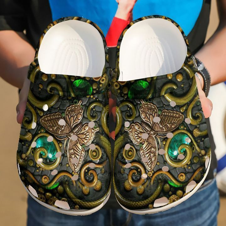 Butterfly Emerald clog Shoes 2