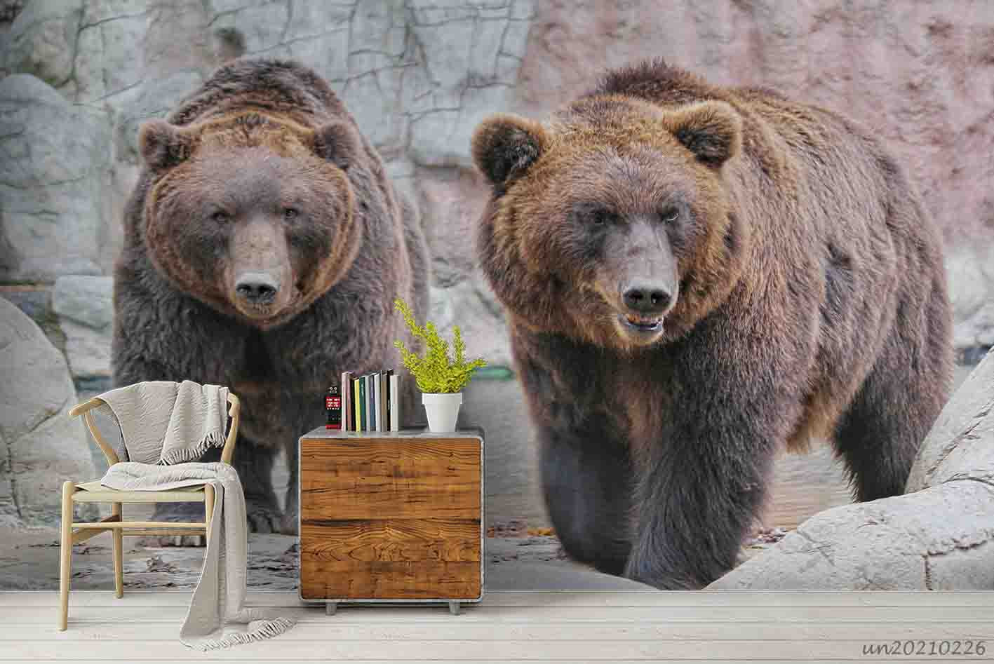 3D Animal Bear Wall Mural Wallpaper Lqh 29