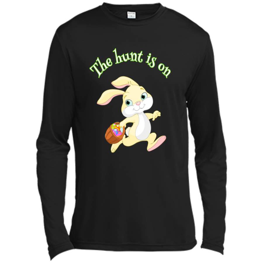 Boy Easter Shirt Egg Hunt The hunt is on Easter Bunny Shirt Long Sleeve Moisture Absorbing Shirt