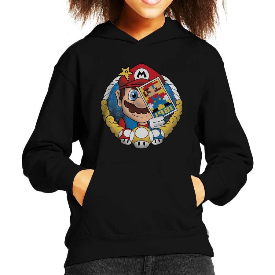 Super Mario Origin Jumpman 1981 Kid’s Hooded Sweatshirt