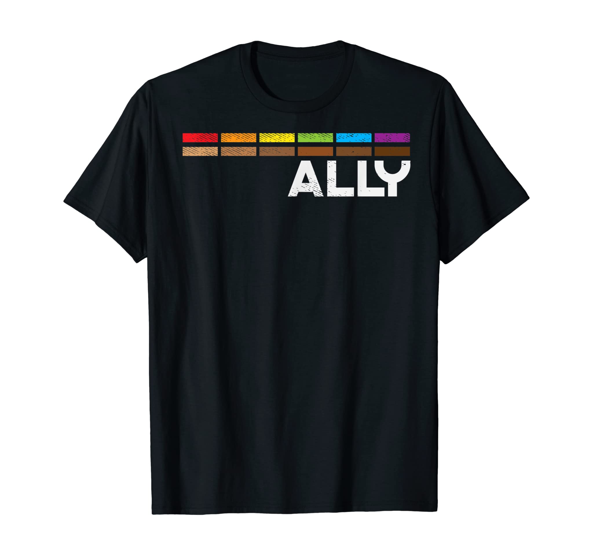 Rainbow Black Pride Ally Equality Lgbt African Blm Protest T-Shirt