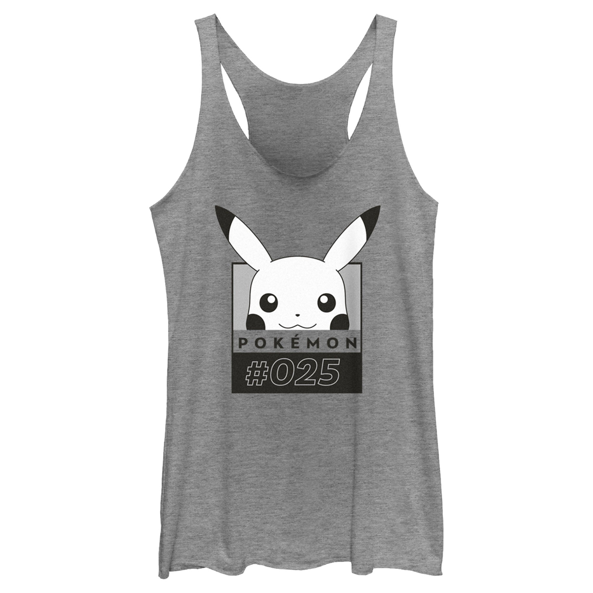 Women’S Pokemon Pikachu Black And White Racerback Tank Top