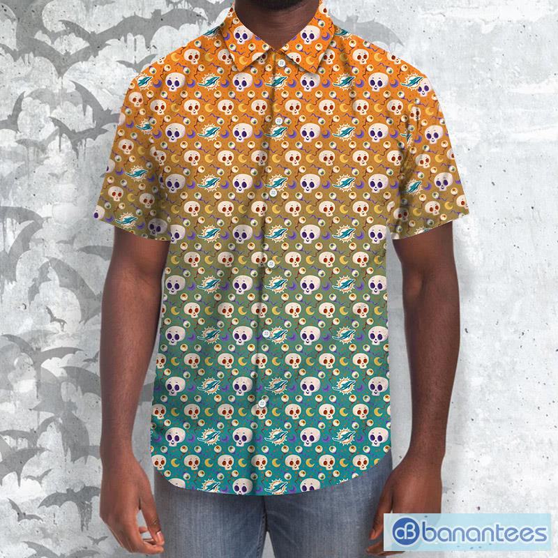 Miami Dolphins Skull Nfl Hawaiian Shirt For Men