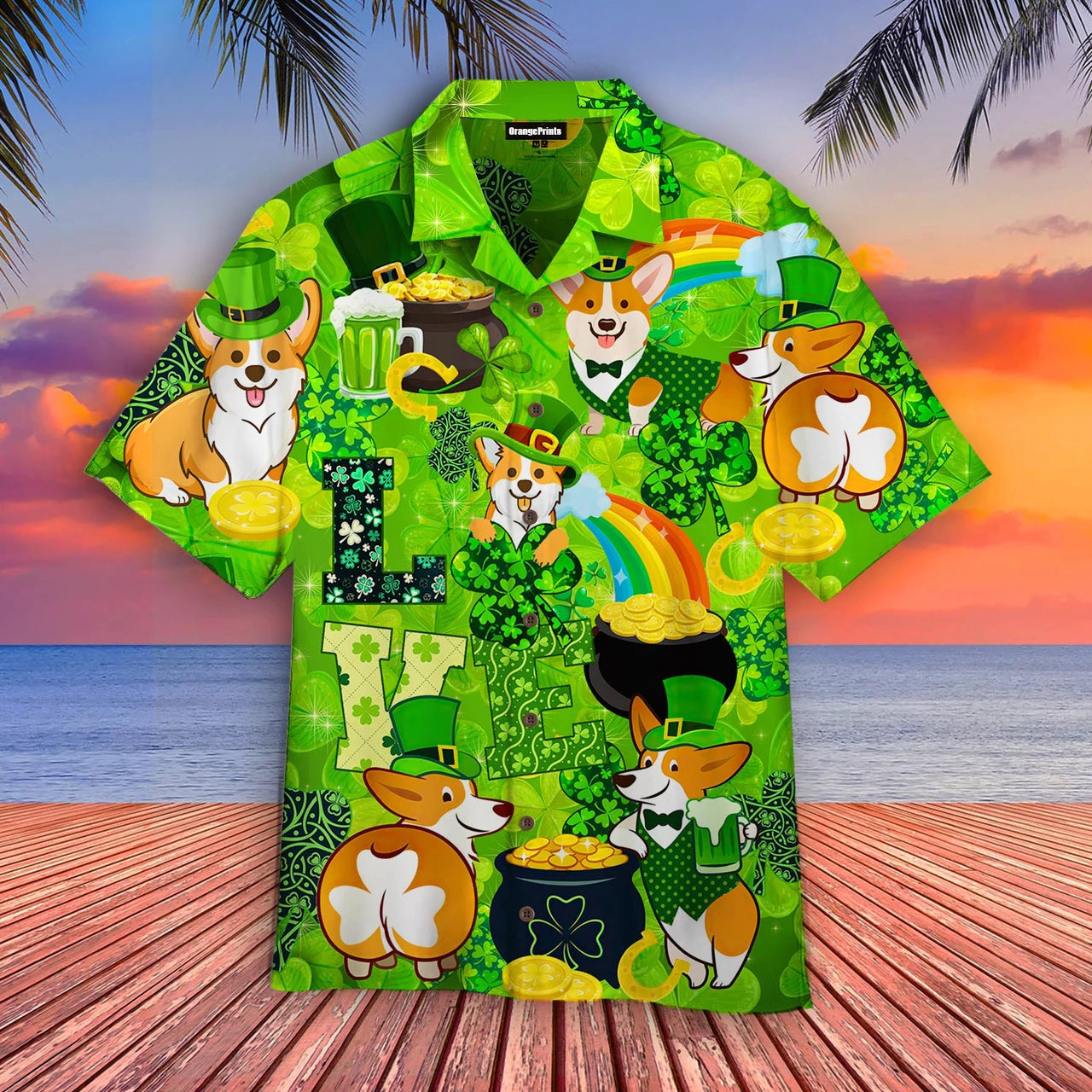 Corgi Happy Saint Day Aloha Hawaii Shirts For Men Women Ha64178