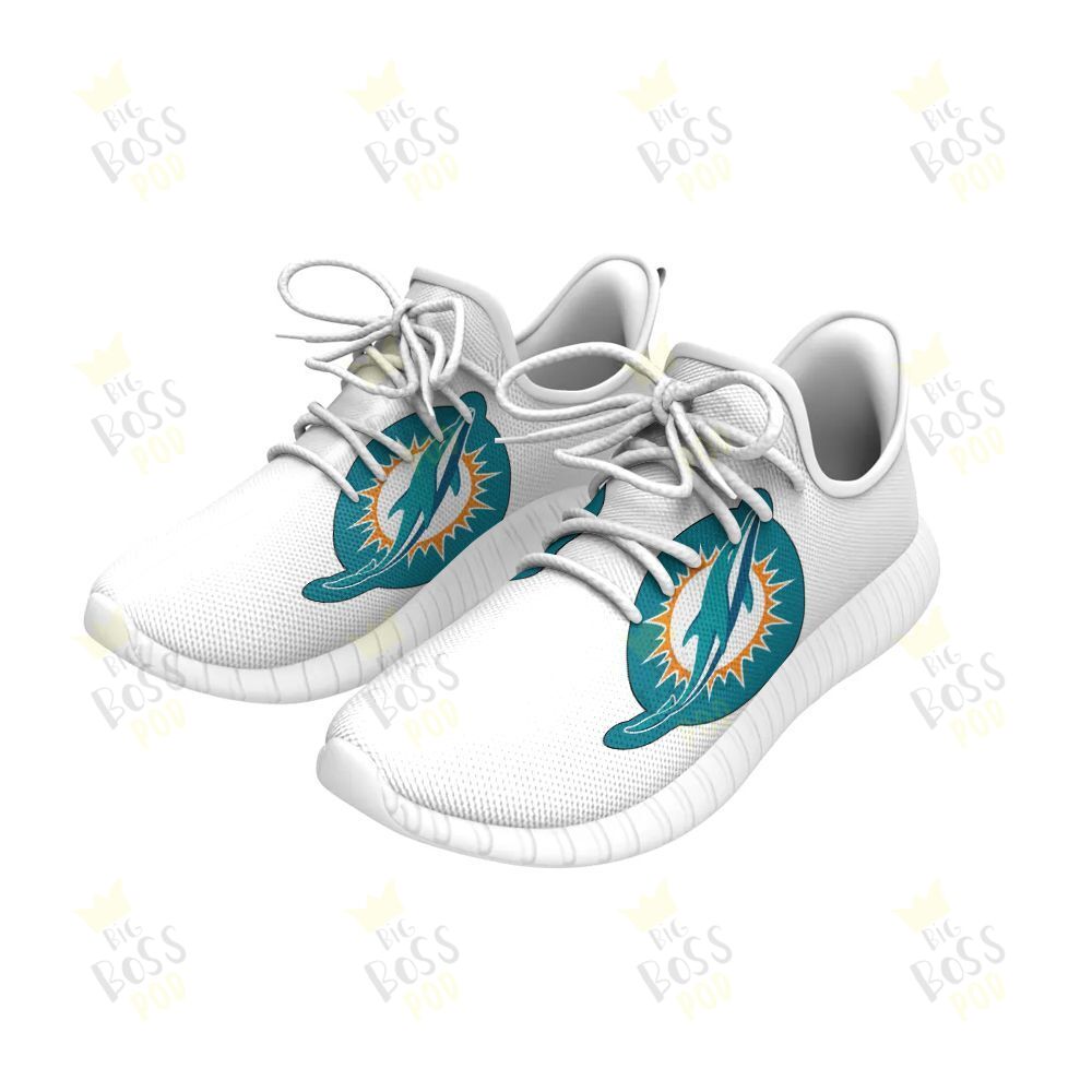 Miami Dolphins Primary Official Logo Team Gift For Dolphins Fans Sport Running Sneakers Shoes