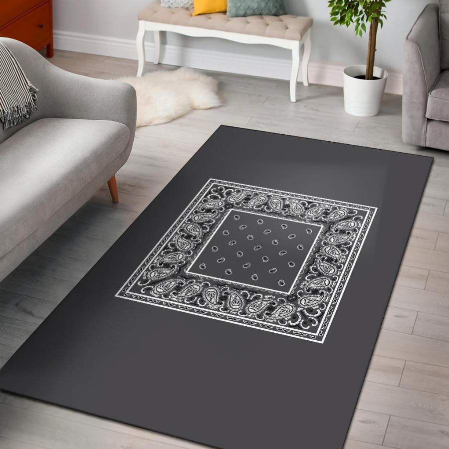 Classic Gray Bandana Area Rugs – Minimal