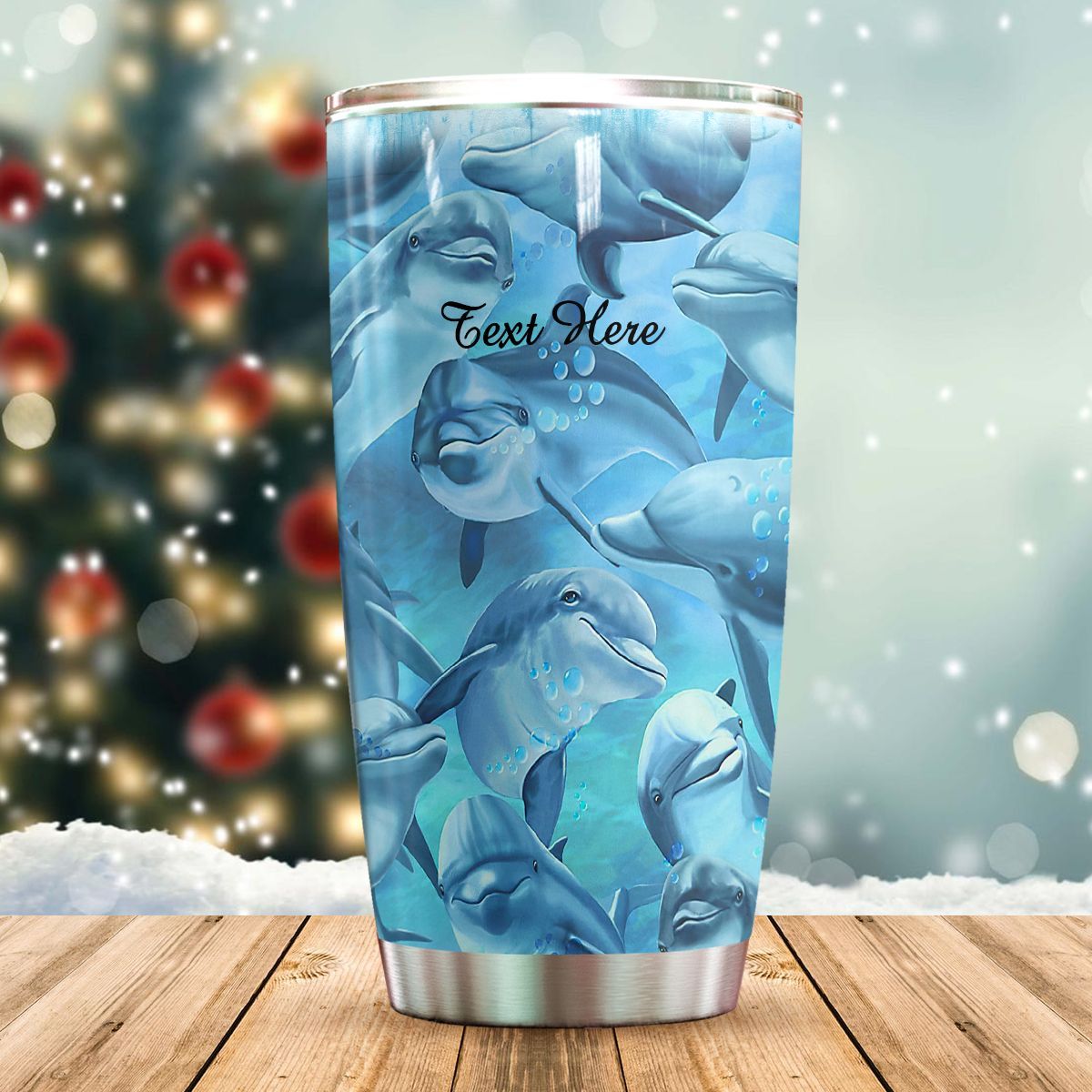 71KKANM-DOLPHIN TUMBLER PERSONALIZED LIVE YOUR LIFE