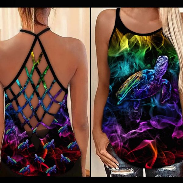 Salty Lil’ Beach – Turtle Cross Tank Top