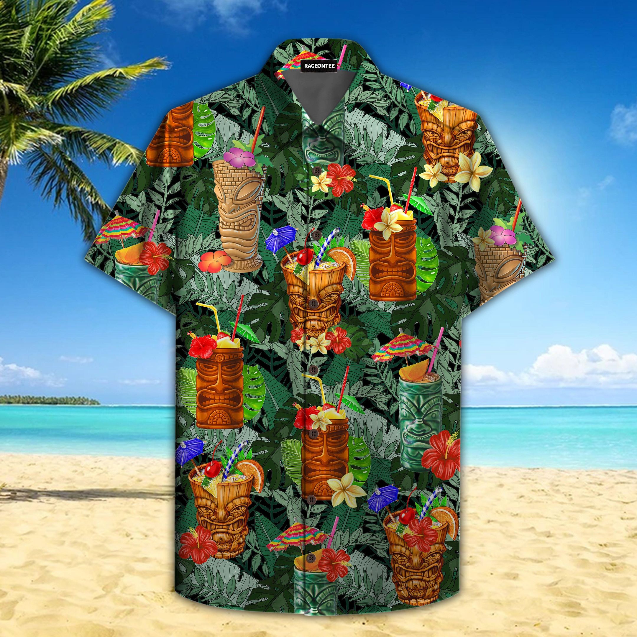 Aloha Tiki Tiki Aloha Hawaiian Shirt Colorful Short Sleeve Summer Beach Casual Shirt For Men And Women