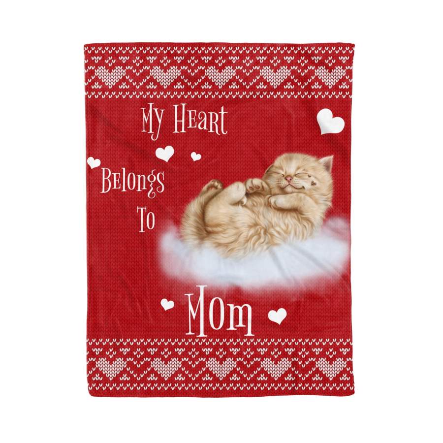 Cat Mom Christmas Gift Custom Warm Blanket Fleece Blanket