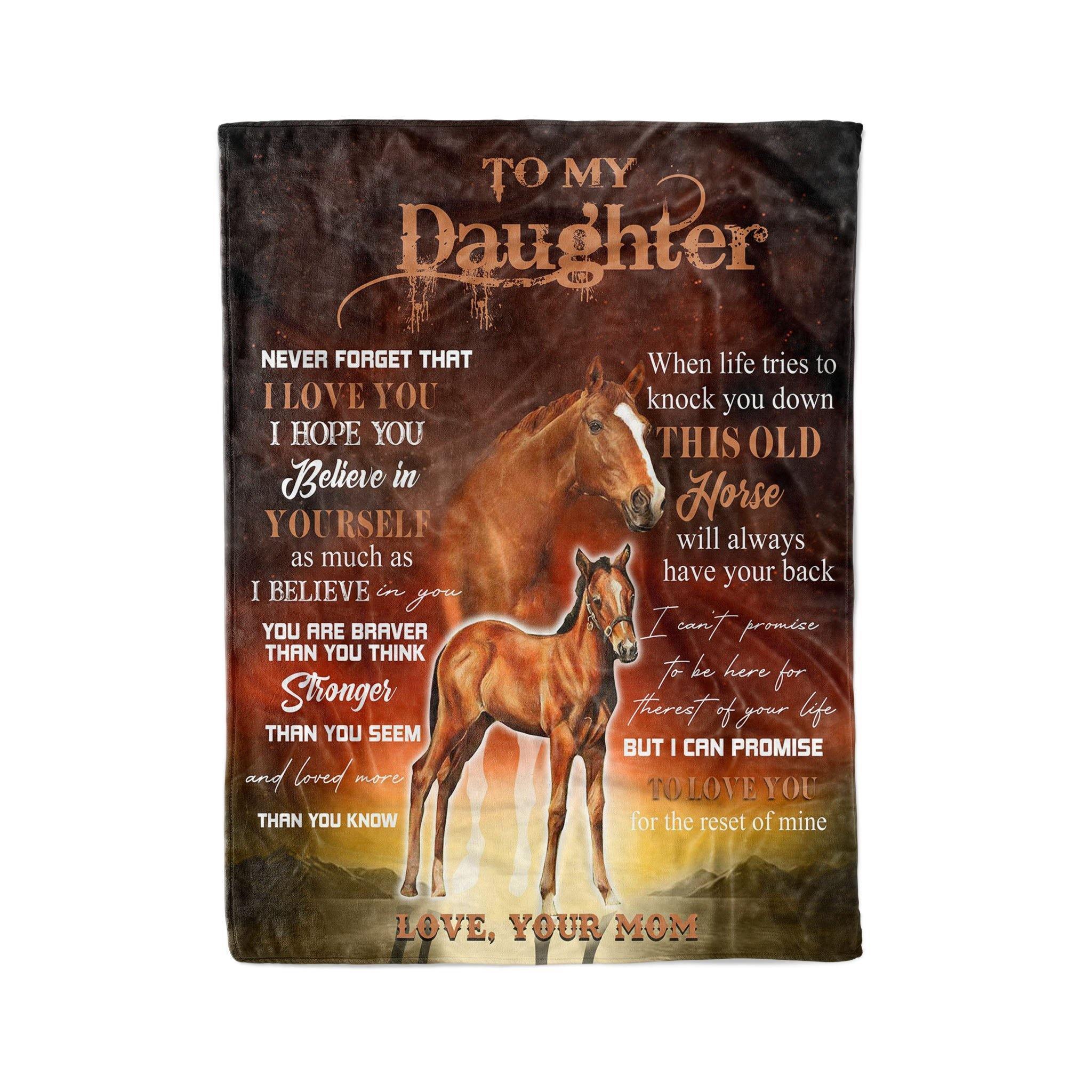 To My Daughter Love Horse – Meaningful Gifts For Daughter For Family Unique Gifts Ideas For Home Decor  – Fleece Blanket Sherpa Blanket