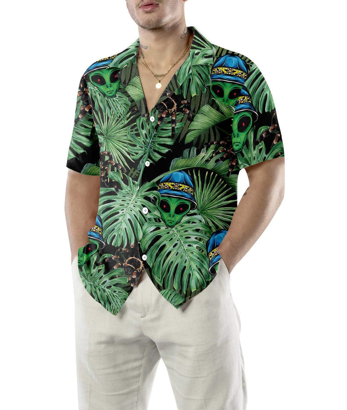 Tropical Alien And Spider Hawaii Shirt For Men Women Ha89163